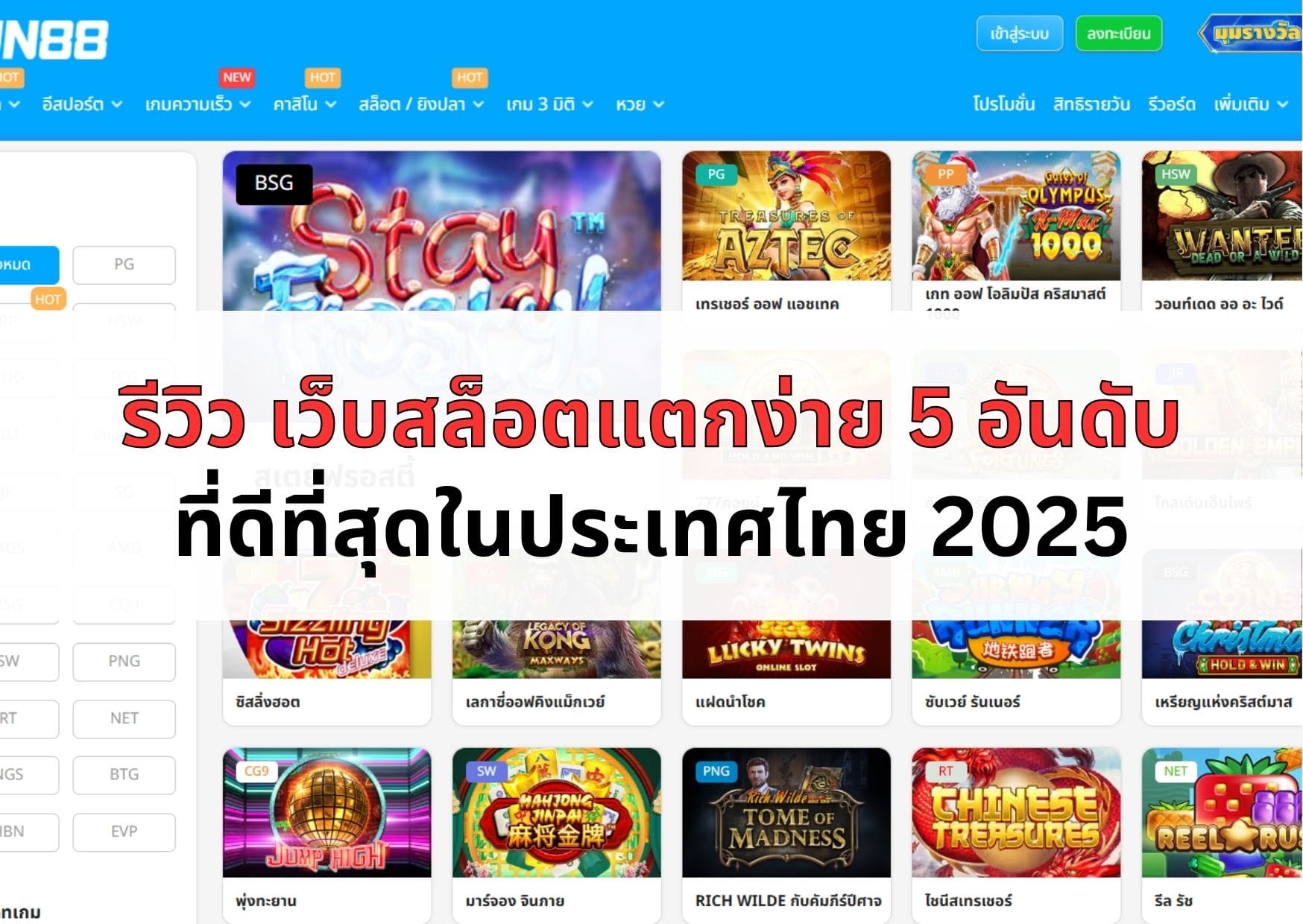 หน้าปกบทความรีวิว เว็บสล็อตแตกง่าย