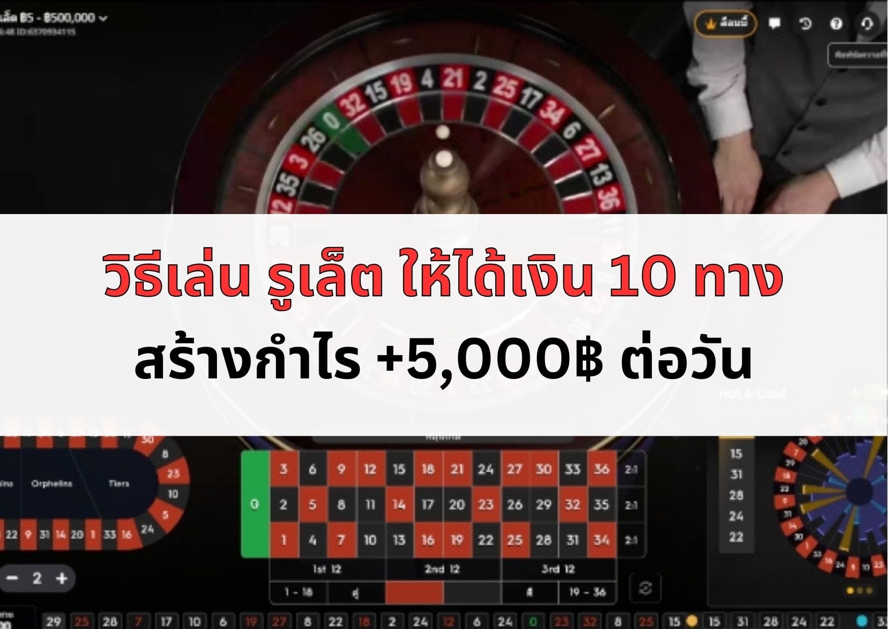 ภาพหน้าปกบทความในวิธีเล่น รูเล็ต ให้ได้เงิน