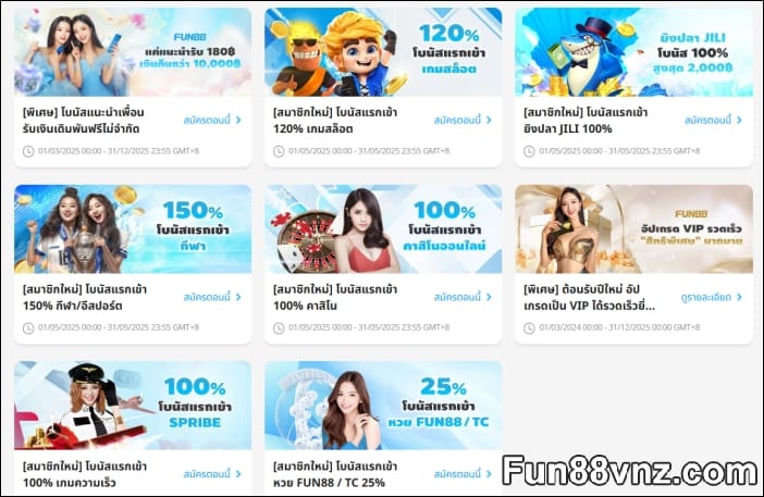 ดปรโมชั่น Fun88 สมัคร